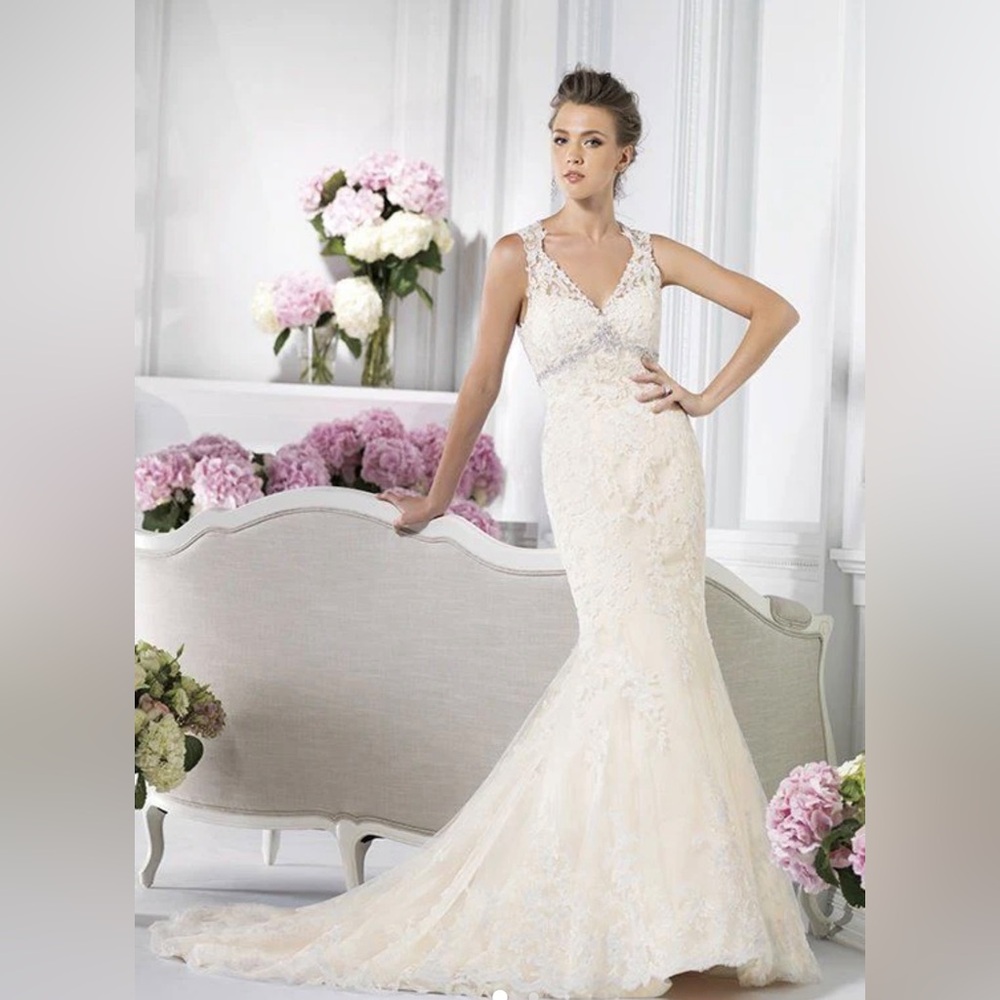 Elegant Cream Lace Gown